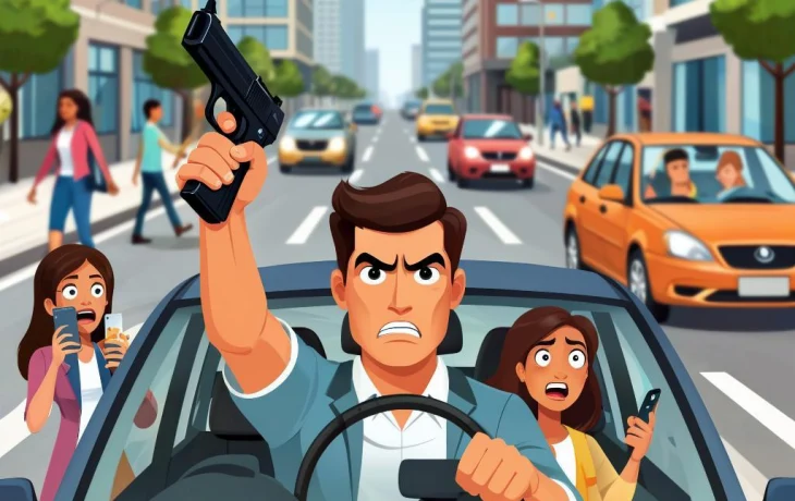 В Армавире водитель с игрушечным пистолетом устроил провокацию