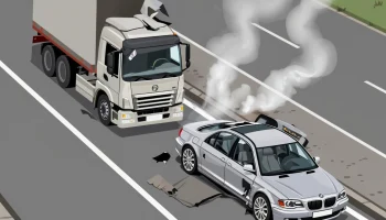 Водитель BMW погиб в столкновении с КамАЗом на трассе "Новороссийск-Керчь"