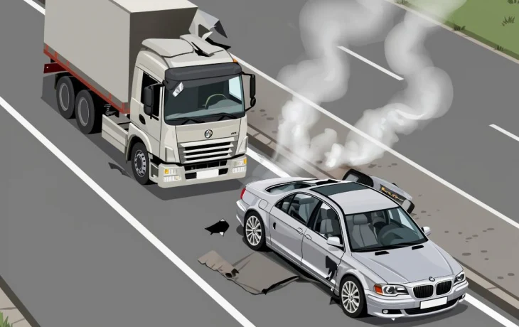 Водитель BMW погиб в столкновении с КамАЗом на трассе "Новороссийск-Керчь"