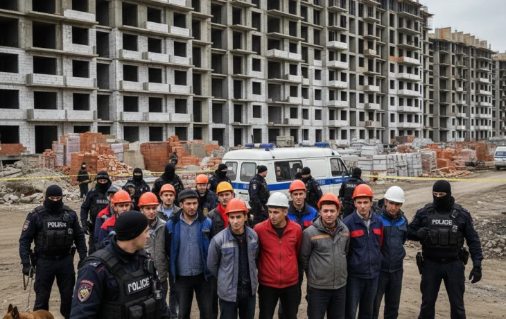 Рейд в Краснодаре: На стройке задержаны нелегальные мигранты