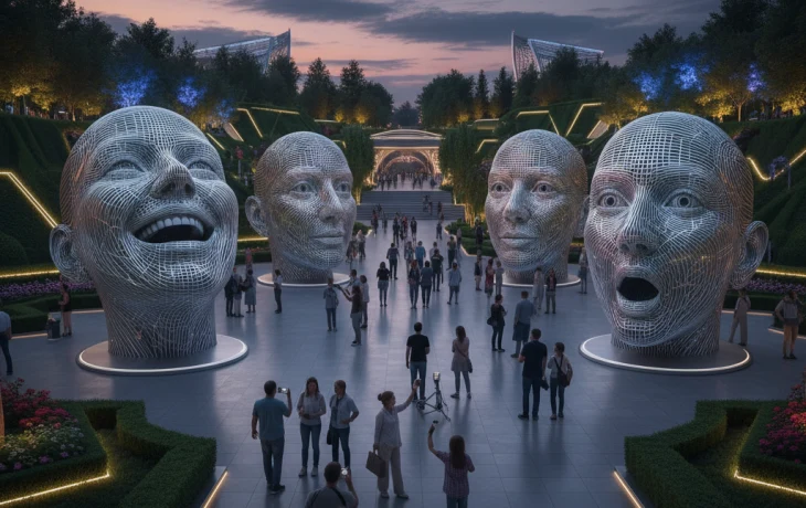 Лица с эмоциями. Новые арт-объекты появились в парке Галицкого