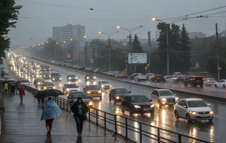 Сильный ливень парализовал Краснодар: город борется с последствиями непогоды