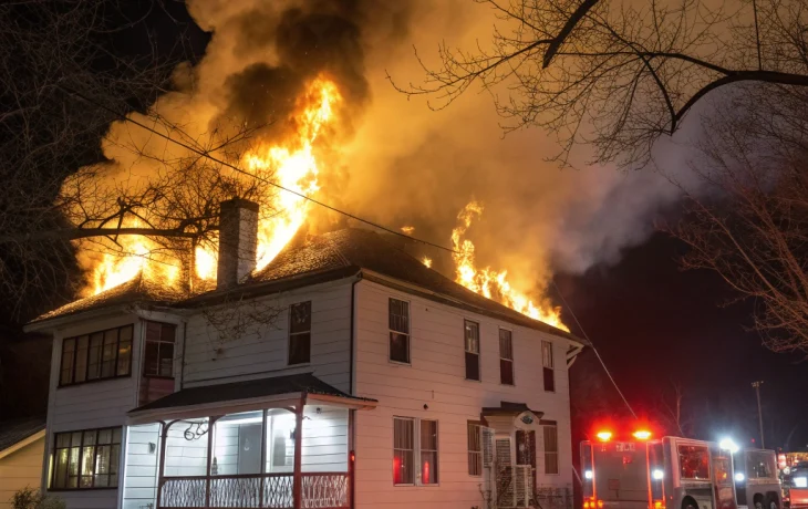 Пожар в двухэтажном доме на Коммунаров быстро потушили