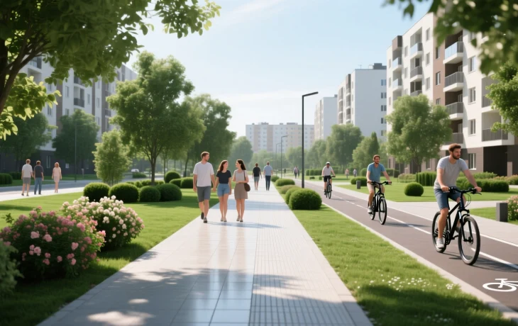 В Краснодаре обустроили новую пешеходную дорожку в Гидростроителе