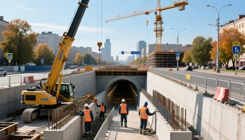 В Краснодаре продолжается строительство подземного перехода на ул. Дзержинского