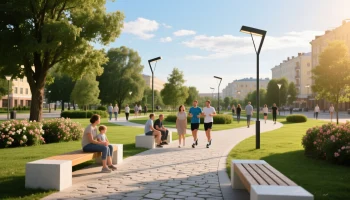 В Краснодаре завершают благоустройство сквера Российского и ремонтируют улицу Парижскую