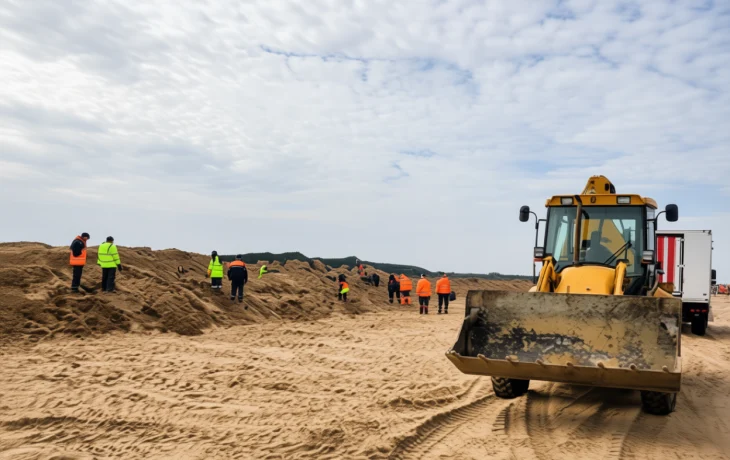Глава МЧС и губернатор Кубани оценили ход работ по ликвидации выбросов мазута на пляжах Анапы