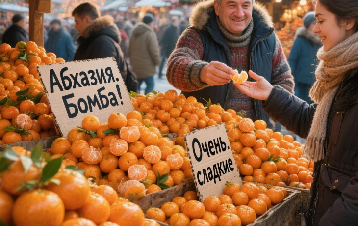 «Бомба!» Абхазские мандарины на рынках Краснодара: цены, вкусы и новогоднее настроение