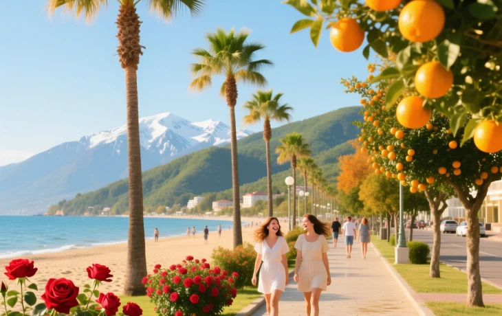 У вас зима? А в Сочи снова лето: репортаж из города, где ноябрь — это пляжи, розы и мандарины