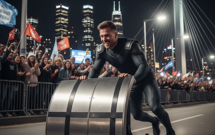 «Самосвал без тормозов»: кубанский бобслеист Алексей Зайцев стал рекордсменом шоу «Титаны» и поразил олимпийских чемпионов