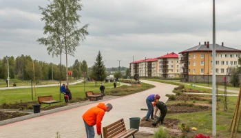 В станице Ленинградской продолжают обновлять сквер памяти «Сыновьям Отчизны»