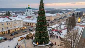 На центральной площади Тимашевска начали установку городской елки