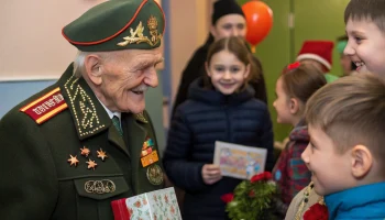 Школьники Новотитаровского поселения поздравили ветеранов с Новым годом