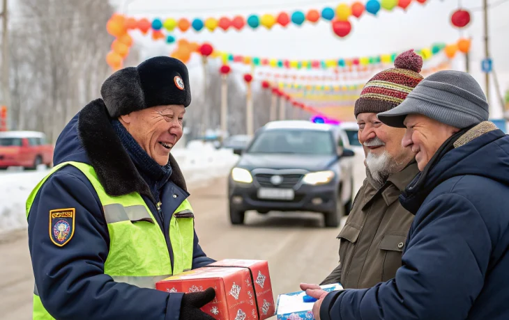 В Горячем Ключе водителей поздравили с Новым годом и напомнили о безопасности