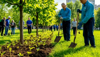 Более 40 платанов высадили в сквере Российский в Краснодаре