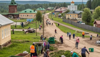 В Ленинградском округе продолжается масштабная уборка и благоустройство территорий