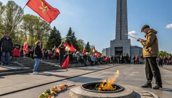 Митинг у Вечного огня в честь освобождения Апшеронского района