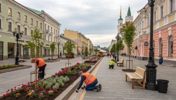 Благоустройство центра Староминской продолжается на улице Красной Благоустройство центра Староминской продолжается на улице Красной