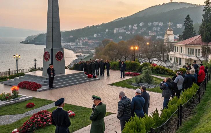 В Туапсе прошёл митинг памяти у мемориала &laquo;Смерч журавлей&raquo;