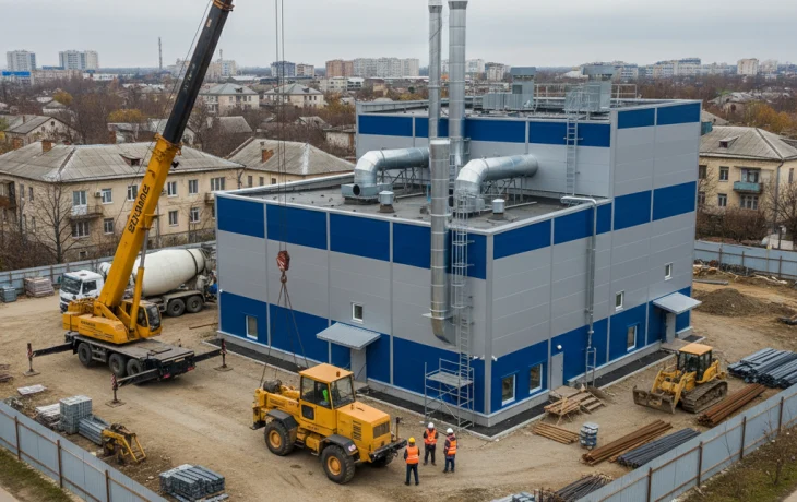 В Крымске завершается строительство новой котельной на улице Слободской
