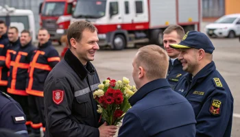 Пожарных Щербиновского района поздравили с профессиональным праздником