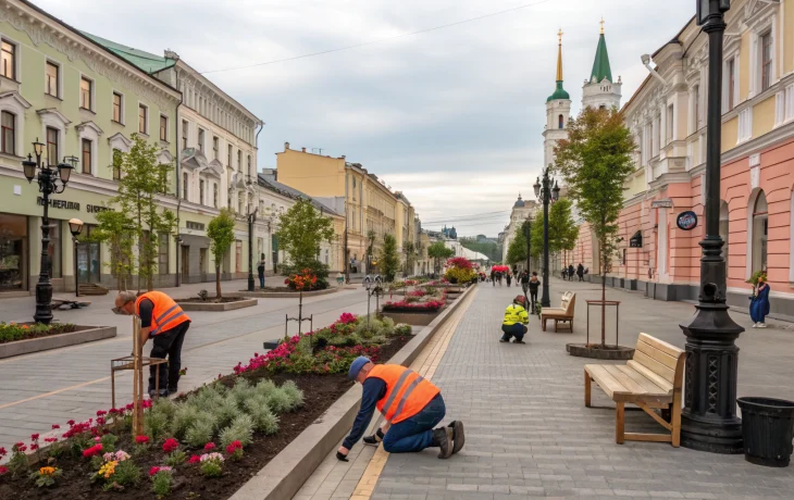 Благоустройство центра Староминской продолжается на улице Красной Благоустройство центра Староминской продолжается на улице Красной