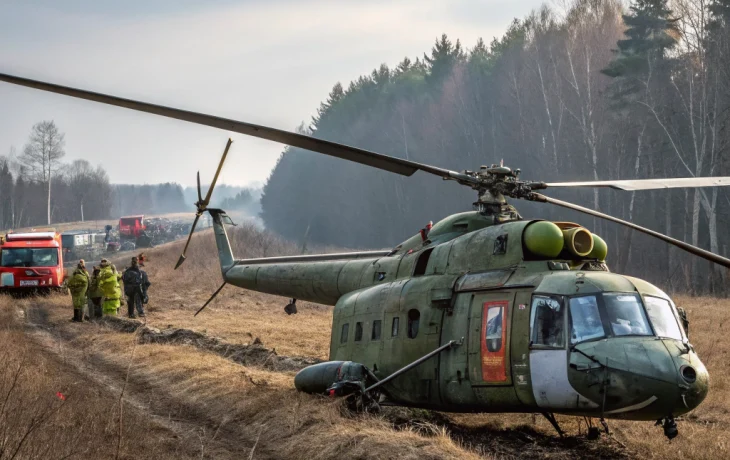Крушение вертолета Ми-2 во время работ под Калининской: пилот погиб