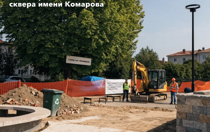 В Апшеронске началось обновление сквера имени Комарова В Апшеронске началось обновление сквера имени Комарова