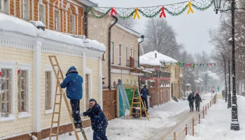 В Ахтырском активно ведется благоустройство и подготовка к 80-летию Победы