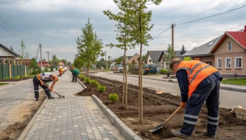 В Новотитаровской продолжаются сезонные работы по благоустройству