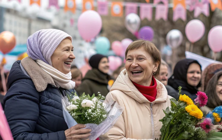 Жительниц Медведовской поздравили с Международным женским днём 8 Марта