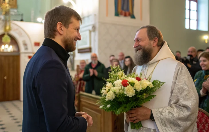 Глава Ахтырского поселения поздравил отца Павла с праздником апостолов Петра и Павла