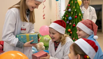 Студентки медколледжа Ейска устроили новогодний праздник детям в больнице