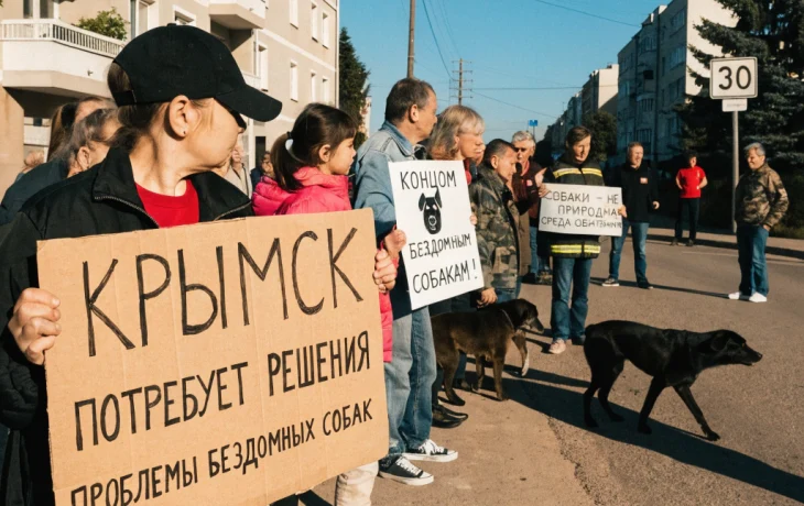 Жители Крымска требуют решить проблему с бездомными собаками