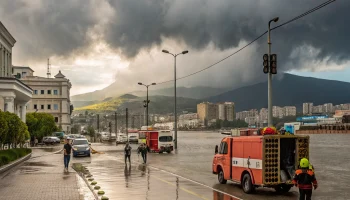 В Новороссийске ввели режим готовности из-за ливней и сильного ветра