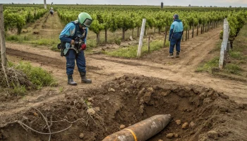В Темрюкском районе на винограднике уничтожили снаряд времен войны