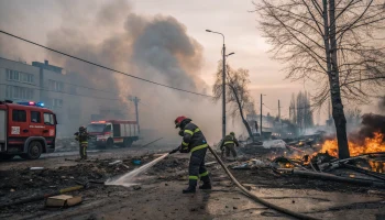 В Абинске потушили пожар после падения обломков БПЛА