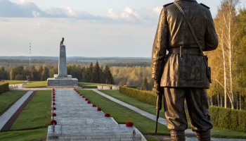 В Ильском восстановили фигуру солдата у мемориала &laquo;Братская могила советских воинов&raquo;