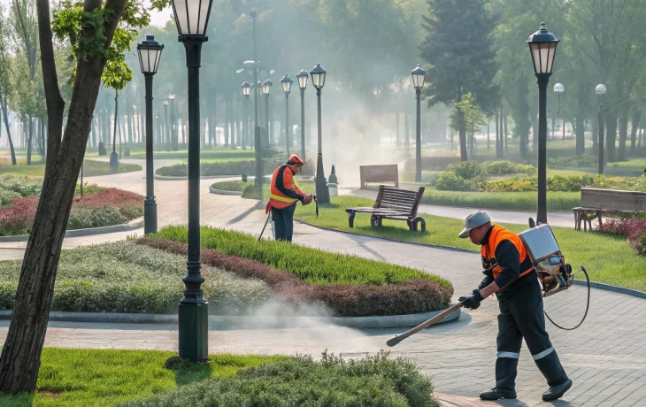 В парке Темрюка провели обработку от комаров и продолжают работы по благоустройству В парке Темрюка провели обработку от комаров и продолжают работы по благоустройству