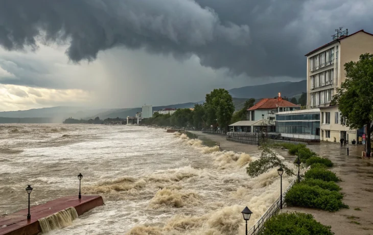 Непогода в Геленджике: ожидается опасный подъем воды в реках Черноморского побережья