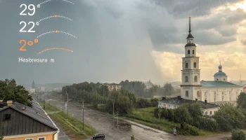 Погода в Афипском: до +22&deg;C, ветер и кратковременный дождь