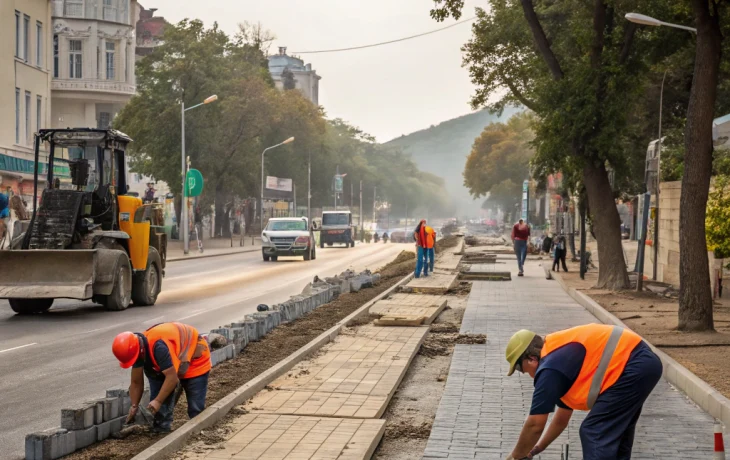 В Геленджике продолжается масштабный ремонт городских улиц и тротуаров