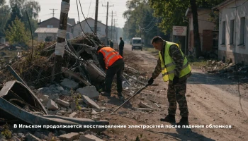В Ильском продолжается восстановление электросетей после падения обломков В Ильском продолжается восстановление электросетей после падения обломков