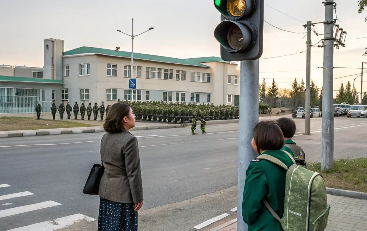 В Динской просят проверить работу светофора у лицея №1 и кадетского корпуса