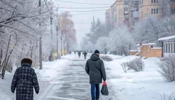 Жители Новокубанска сообщают о гололёде и просят построить безопасную пешеходную дорожку
