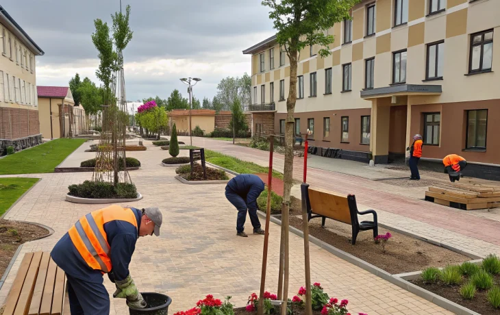 В Афипском продолжают благоустраивать дворы и озеленять территорию В Афипском продолжают благоустраивать дворы и озеленять территорию
