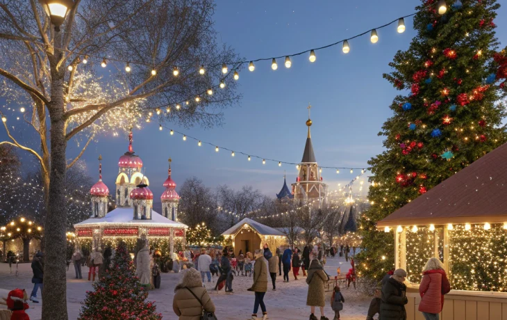 Новогодние гуляния в Динском парке подарили гостям радость и тёплую атмосферу