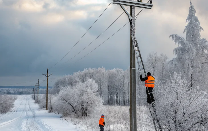 В Лабинске восстановили линии 10 кВ после сильного снегопада