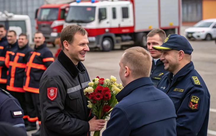 Пожарных Щербиновского района поздравили с профессиональным праздником