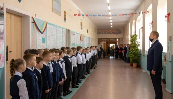 Линейка в школе №4 Лабинска подвела итоги Года защитника Отечества